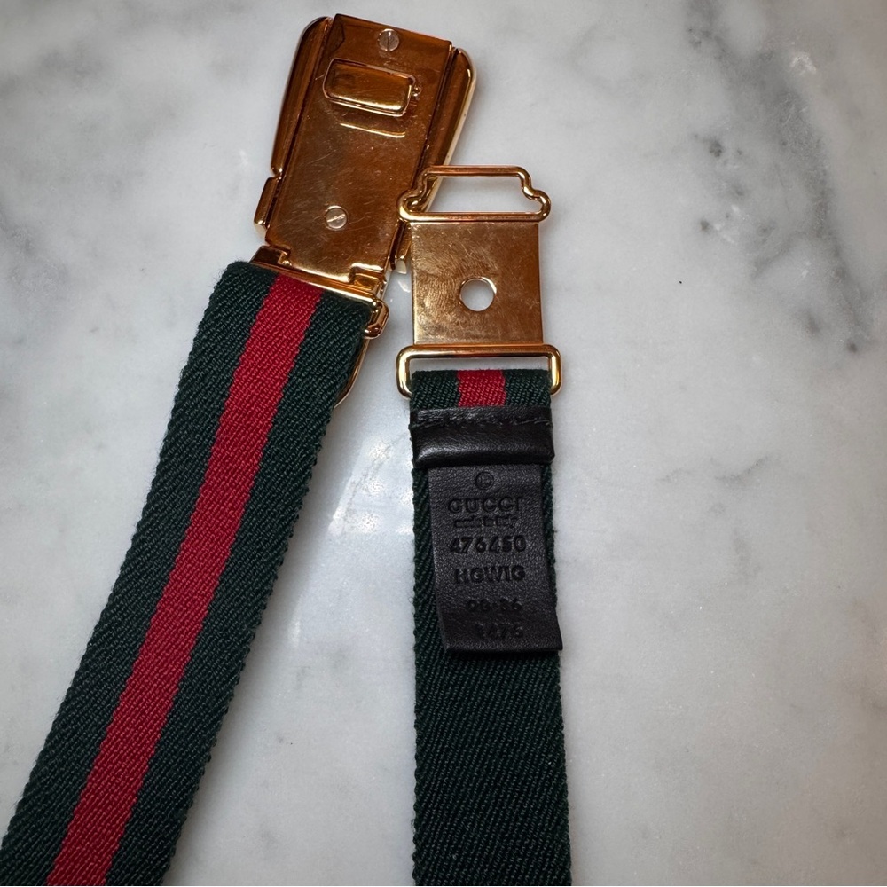 Gucci Sylvie Web Canvas Strap Belt - Picture 6 of 7